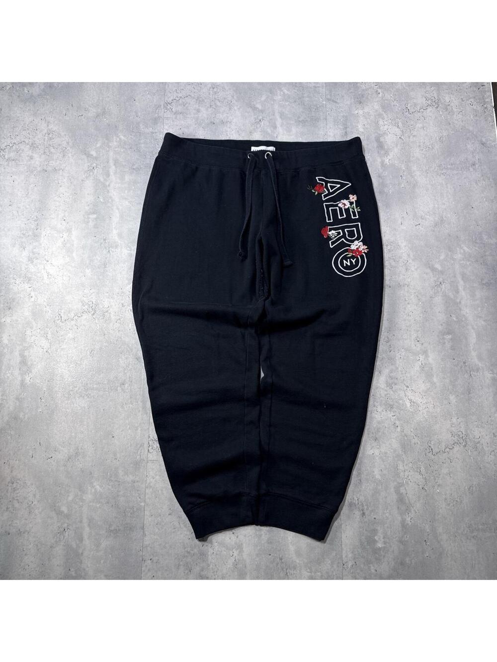 Y2K Aeropostale 00s black flower grunge pants